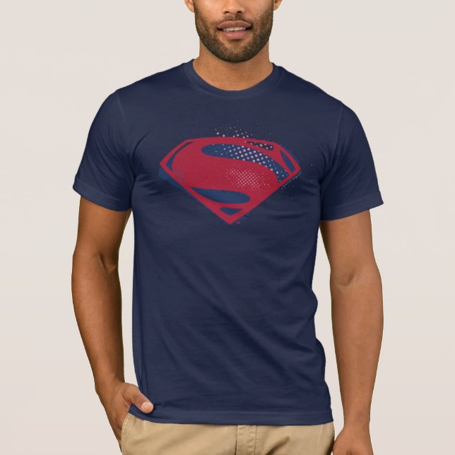 T-shirt Liga da Justiça | Símbolo Superman Pincel e Meio-T (Frente)