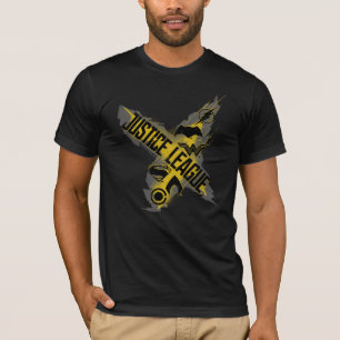 T-shirt Liga da Justiça  Símbolos da Liga da Justiça e 