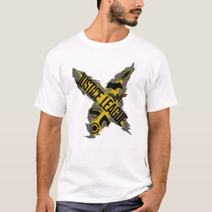 T-shirt Liga da Justiça  Símbolos da Liga da Justiça e 