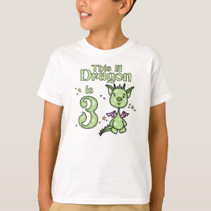 T-shirt Lil Dragon aniversário de 3 anos