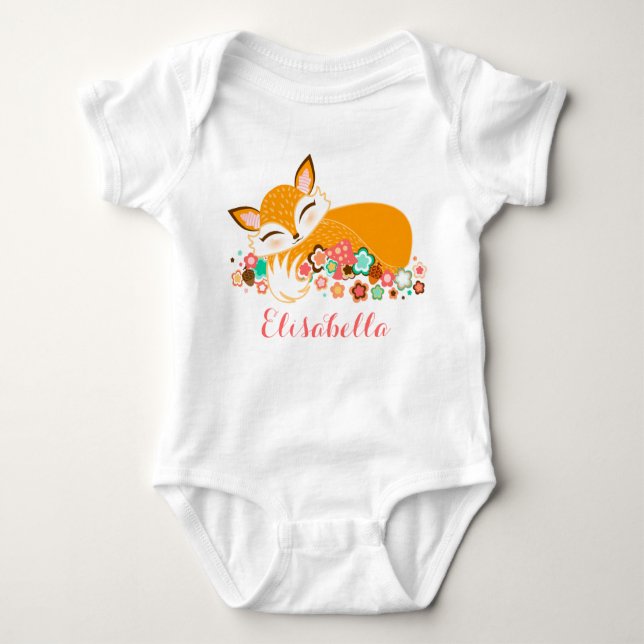 T-shirt Lil Foxie Cub - Fox bonito do bebê (Frente)