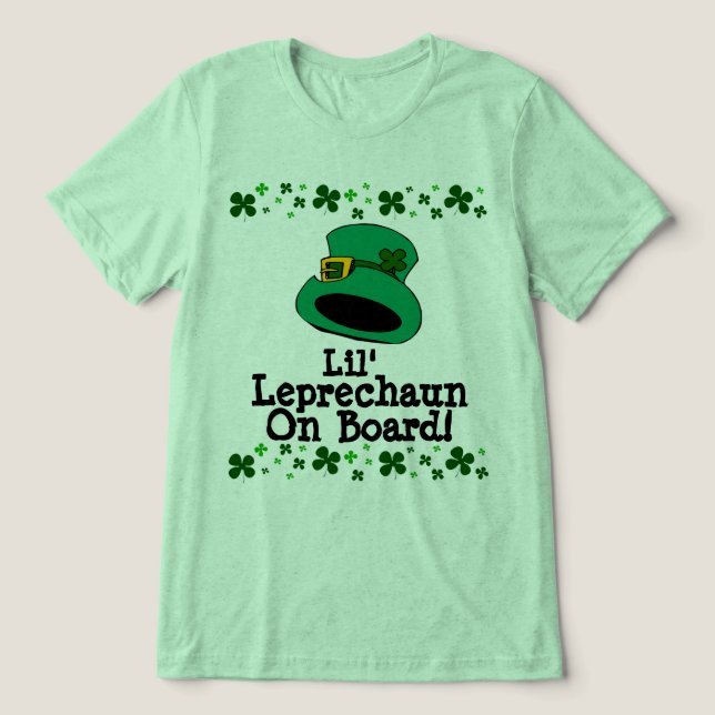 T-shirt Lil' Leprechaun sobre a gravidez na maternidade do (Design frontal)