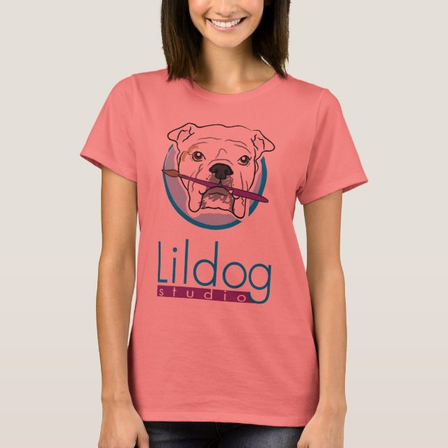 T-shirt Lildog Tshirt com ColorTrim (Frente)