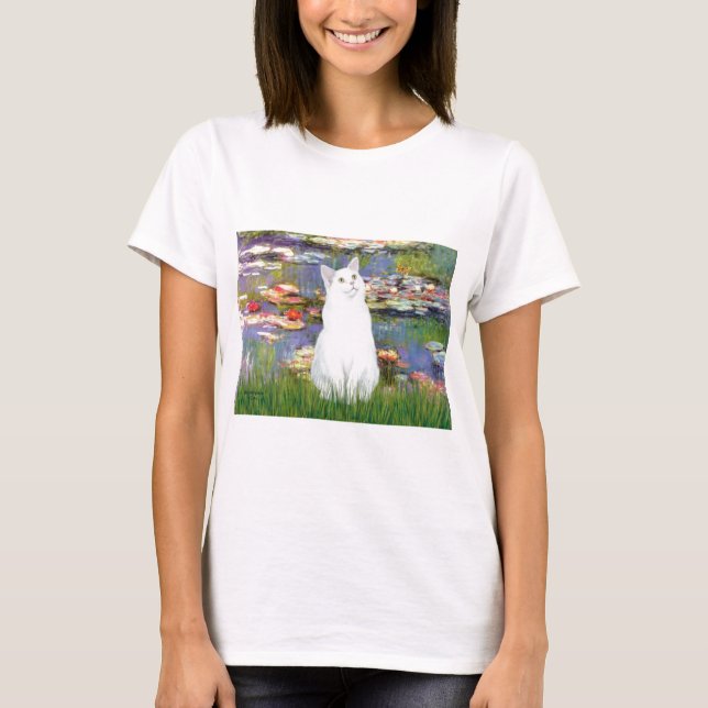 T-shirt Lilies 2 - Gato branco (Frente)