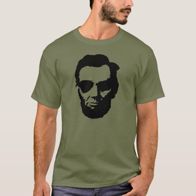 T-shirt Lincoln com óculos de sol aviador - Preto (Frente)