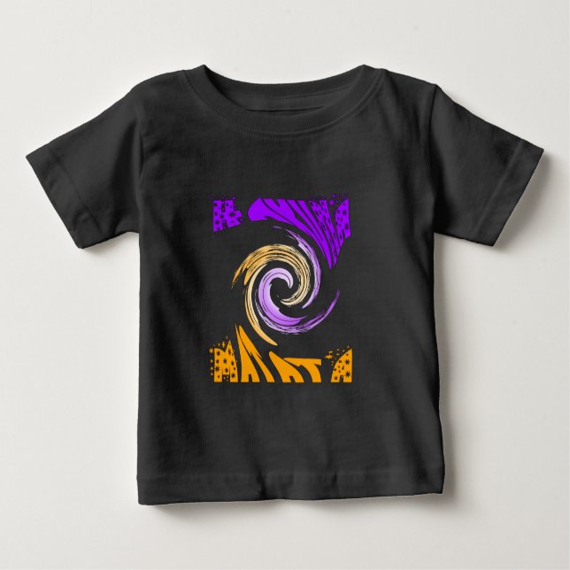T-shirt Linda Design de Arte Moderna: Roxo e Dourado (Frente)