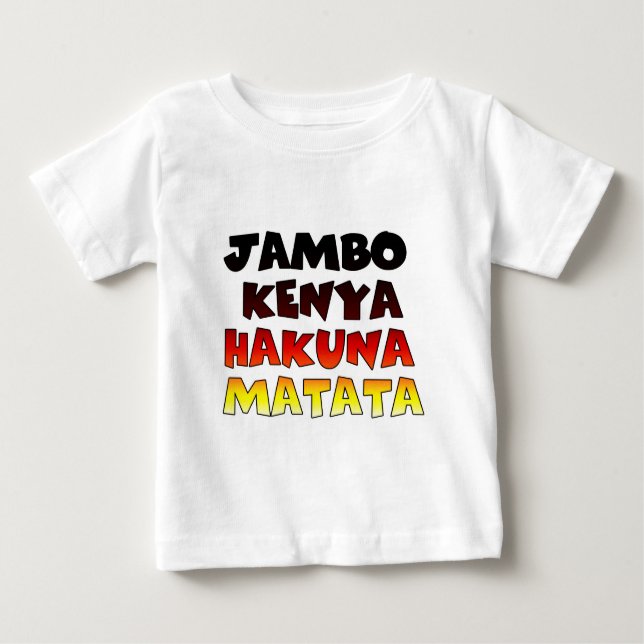 T-shirt Linda Jambo Kenya Hakuna Matata Lovely Art (Frente)