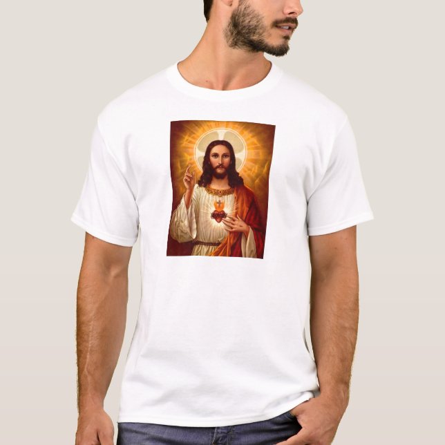 T-shirt Lindo religioso, Sagrado Coração de Jesus (Frente)