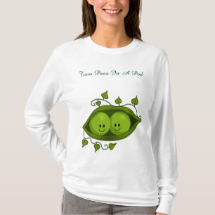 T-shirt Lindos Gêmeos Duas Ervilhas Em Uma Vagem