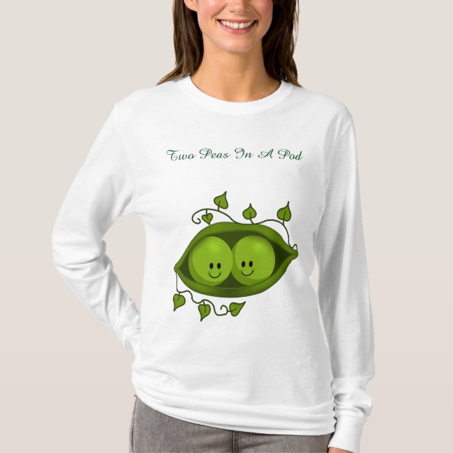 T-shirt Lindos Gêmeos Duas Ervilhas Em Uma Vagem (Frente)