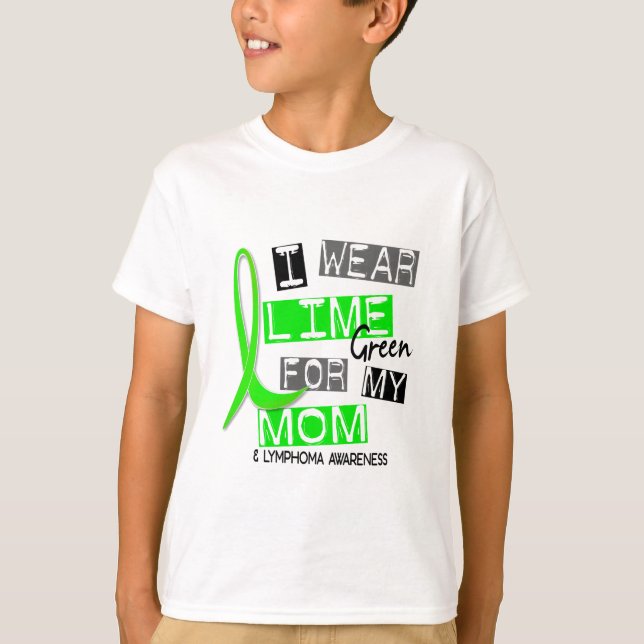 T-shirt Linfoma eu visto o verde limão para minha mamã 37 (Frente)