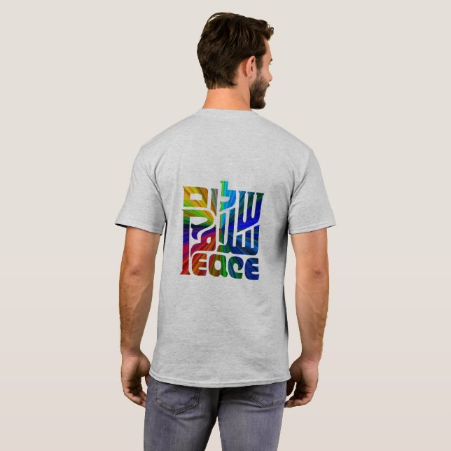 T-shirt Língua da Paz/3 Línguas (Parte Traseira Completa)