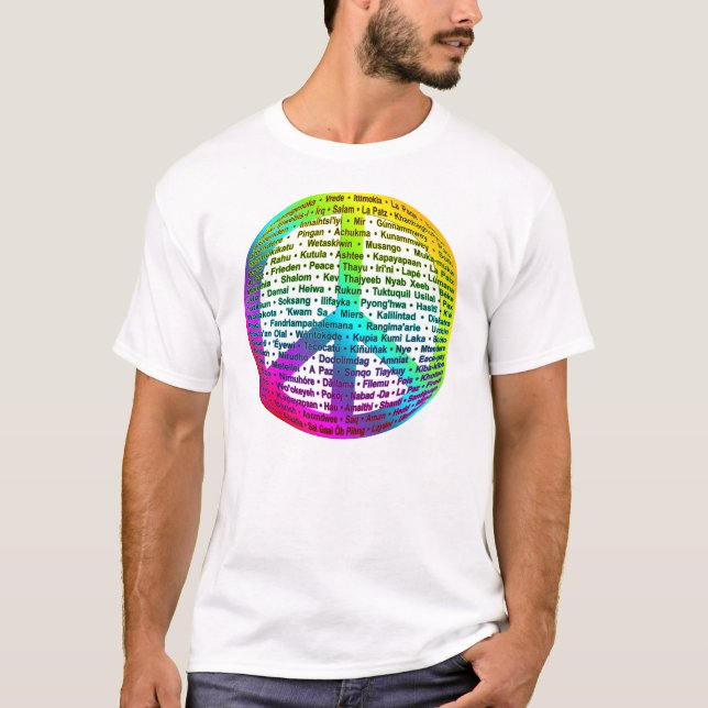 T-shirt Língua do Mundo da Paz (Frente)