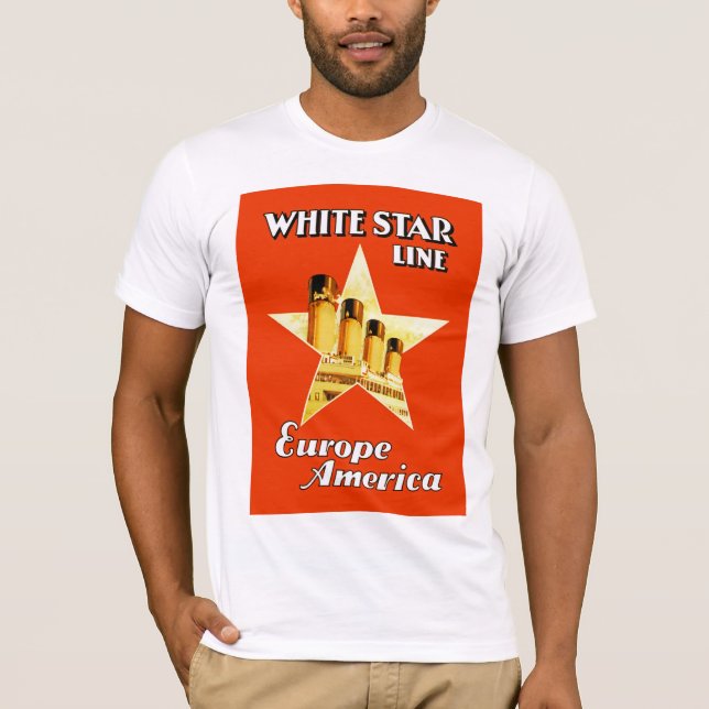 T-shirt Linha branca da estrela (Frente)