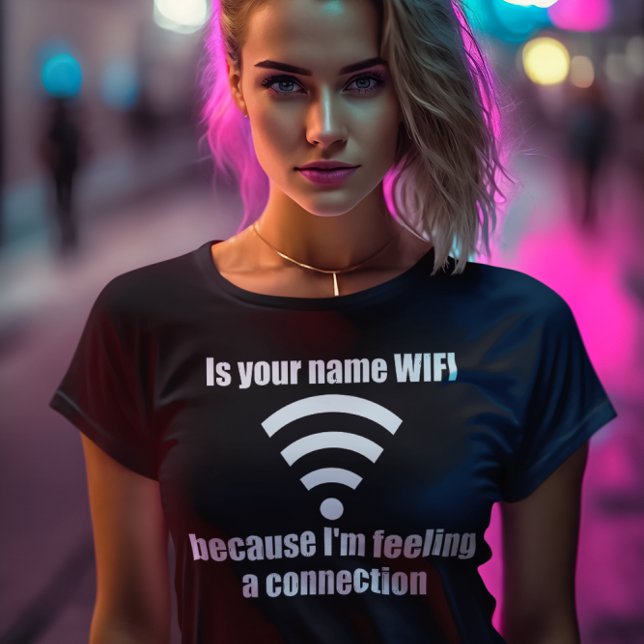 T-shirt Linha de coleta engraçada: conexão WIFI (Criador carregado)