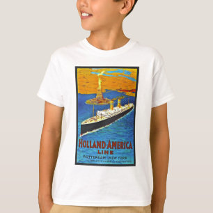T-shirt Linha poster de Holland América das viagens