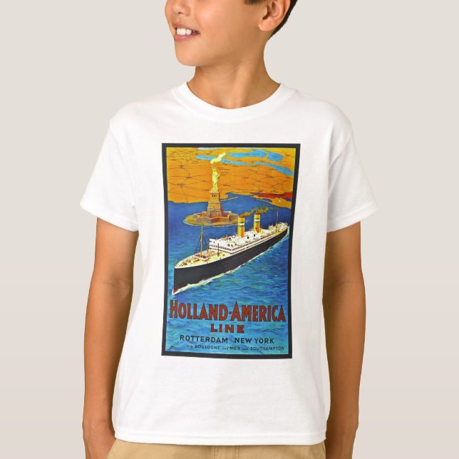 T-shirt Linha poster de Holland América das viagens (Frente)