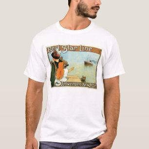 T-shirt Linha vermelha mulher da estrela com anúncio da