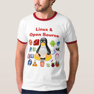 T-shirt Linux e código aberto