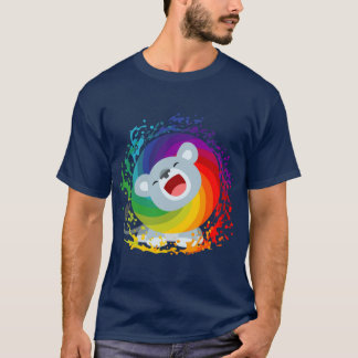T-Shirt Lion Branco Arco-Íris Branco Cute
