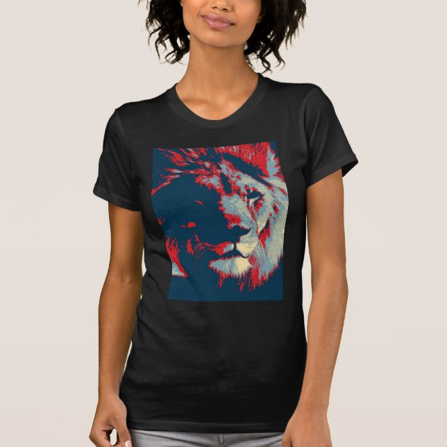 T-shirt Lion de pop Art (Frente)