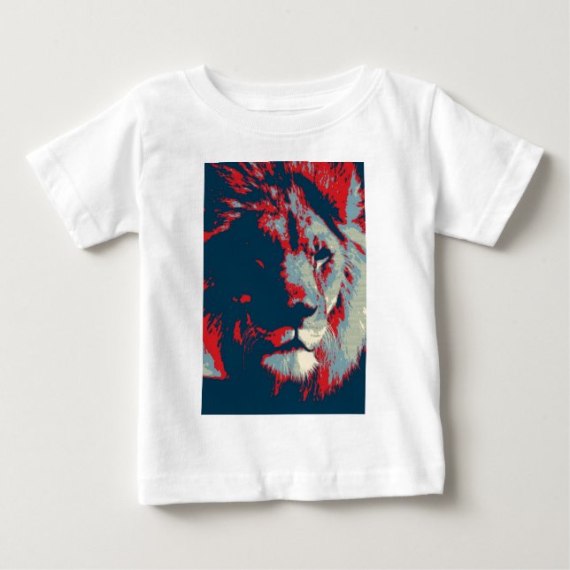 T-shirt Lion de pop Art (Frente)