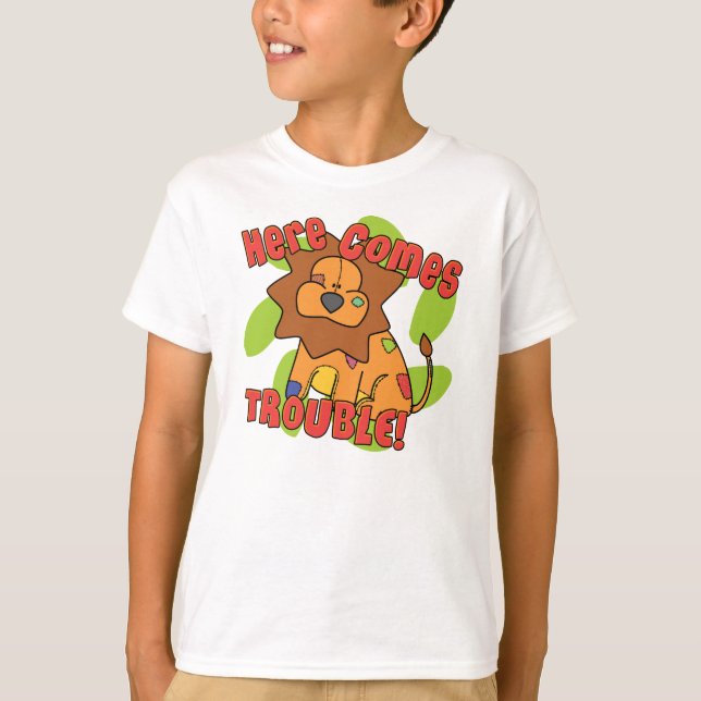 T-shirt Lion Here Vem Trouble TShirt (Frente)