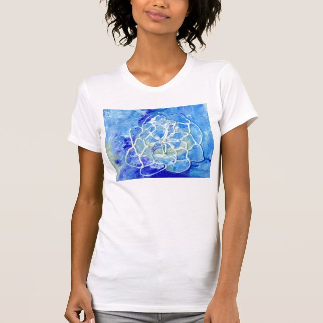 T-shirt Lírio de água Absract no branco liso T (Frente)