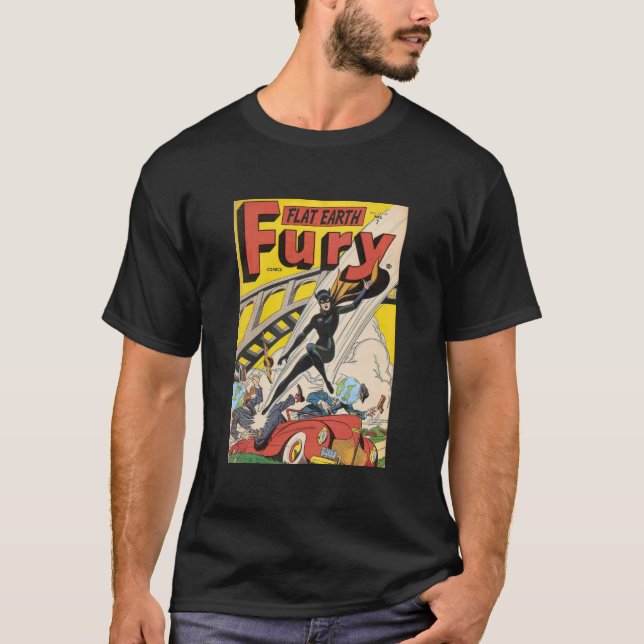 T-shirt liso da terra (fúria lisa da terra cómica) (Frente)