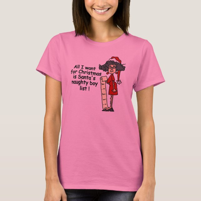 T-shirt Lista de papais noeis (Frente)