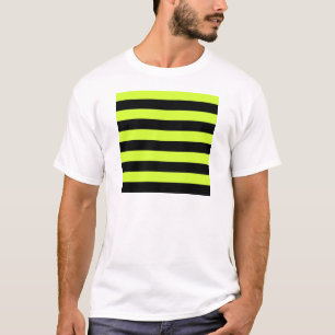 T-shirt Listras - pretas e amarelo fluorescente