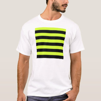 T-shirt Listras - pretas e amarelo fluorescente