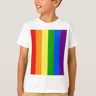 T-SHIRT "LISTRAS VERTICAIS DO ARCO-ÍRIS "