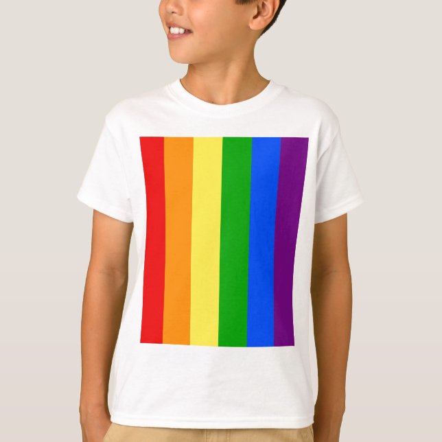 T-SHIRT "LISTRAS VERTICAIS DO ARCO-ÍRIS " (Frente)