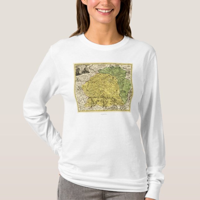 T-shirt LithuaniaPanoramic MapLithuania (Frente)