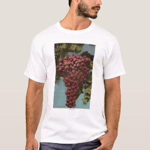 T-shirt Litografia de Chromo da fruta de uvas de