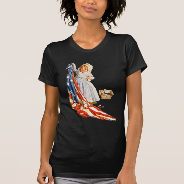 T-shirt Little Betsy Ross e a bandeira americana (Frente)