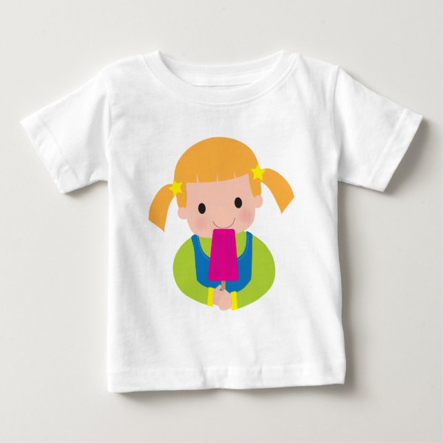 T-shirt Little Girl Popsicle (Frente)