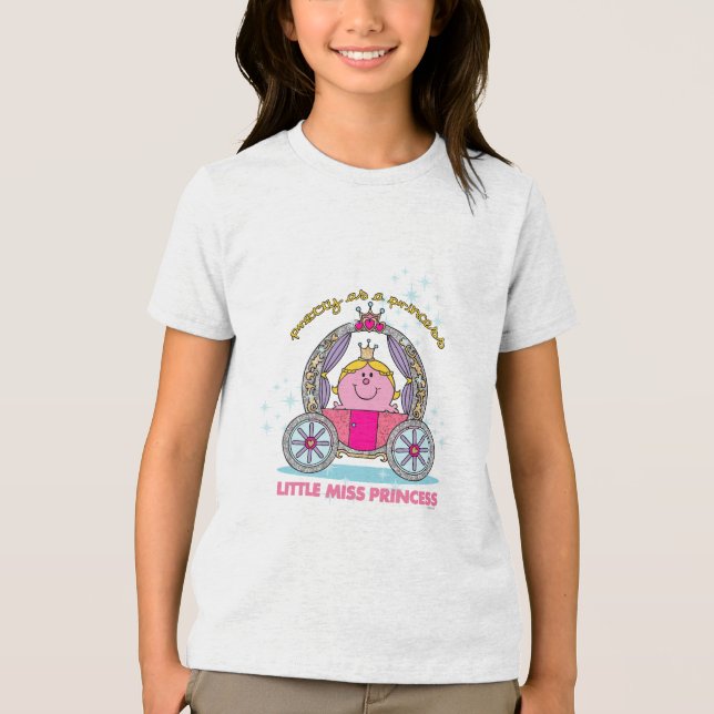 T-shirt Little Miss Princesa | Carruagem espumante (Frente)