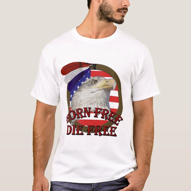T-shirt livre de Eagle do americano do nascer (Frente)