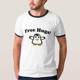 T-shirt livre do adulto do pinguim dos abraços