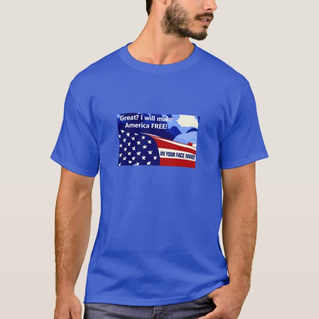 T-Shirt Livre Novamente (escuro) (Frente)