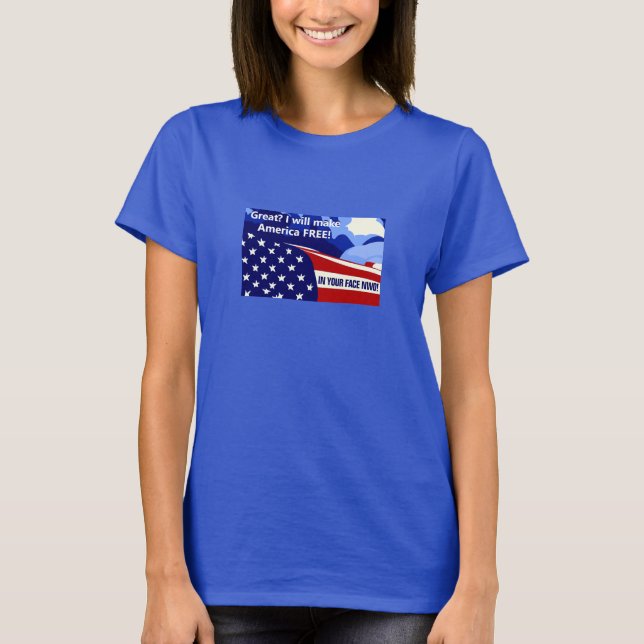 T-Shirt Livre Novamente (escuro) (Frente)