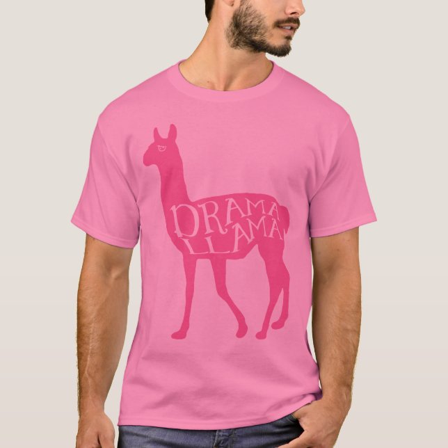 T-shirt Llama de Drama Rosa (Frente)
