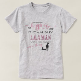 T-shirt LLAMA LOVER | Dinheiro não pode Comprar de felicid