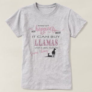 T-shirt LLAMA LOVER Dinheiro não pode Comprar de felicid