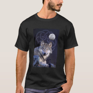 T-shirt Lobo da noite com nó celta