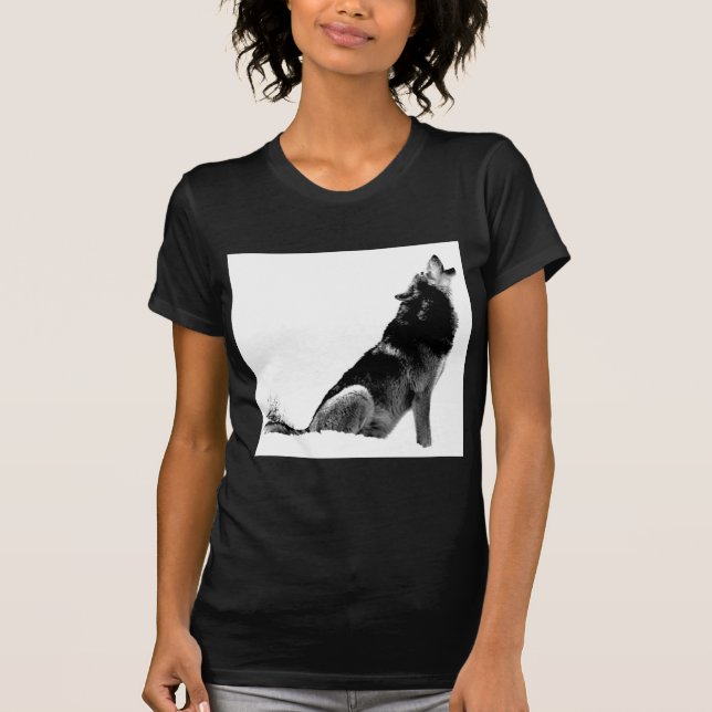 T-shirt Lobo-de-Howling Branco-Preto (Frente)