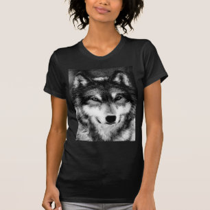 T-shirt Lobo Negro e Branco