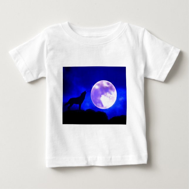 T-shirt Lobo Uivando para a Lua (Frente)